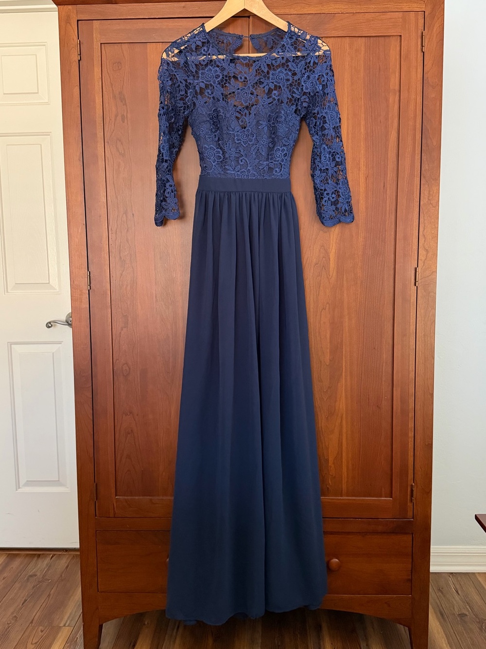 Lulu's Navy Lace Prom Dress